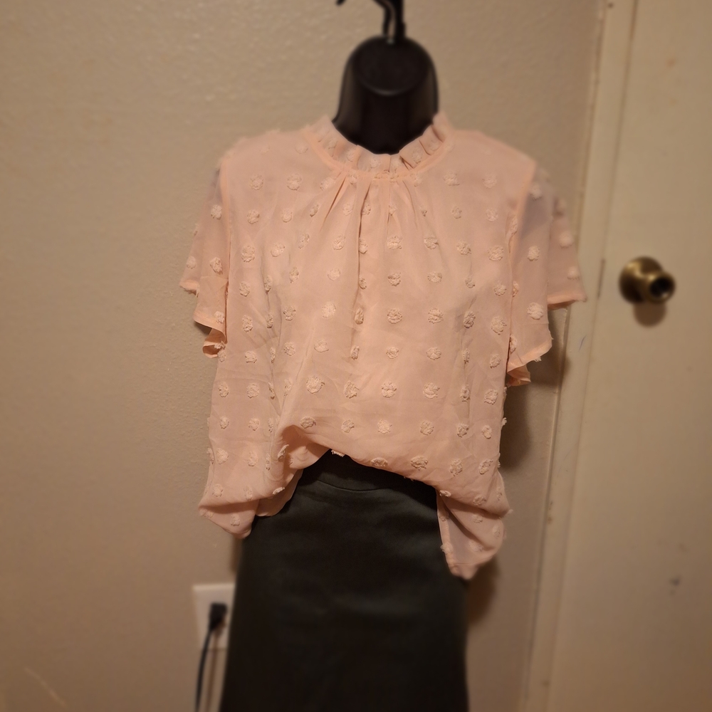 SHEIN Blush Textured Blouse